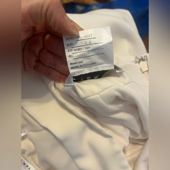 After Six 6827 Bow-Neck Open-Back Trumpet Gown in IVORY - Picture 7 of 8